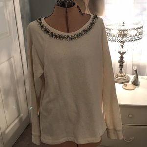 A beaded sweatshirt